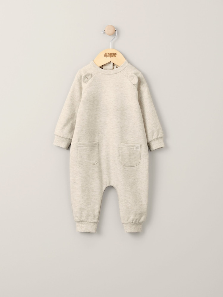 Mamas & Papas Slouchy 100% Cotton Bear Ear Romper - Image 1 of 3