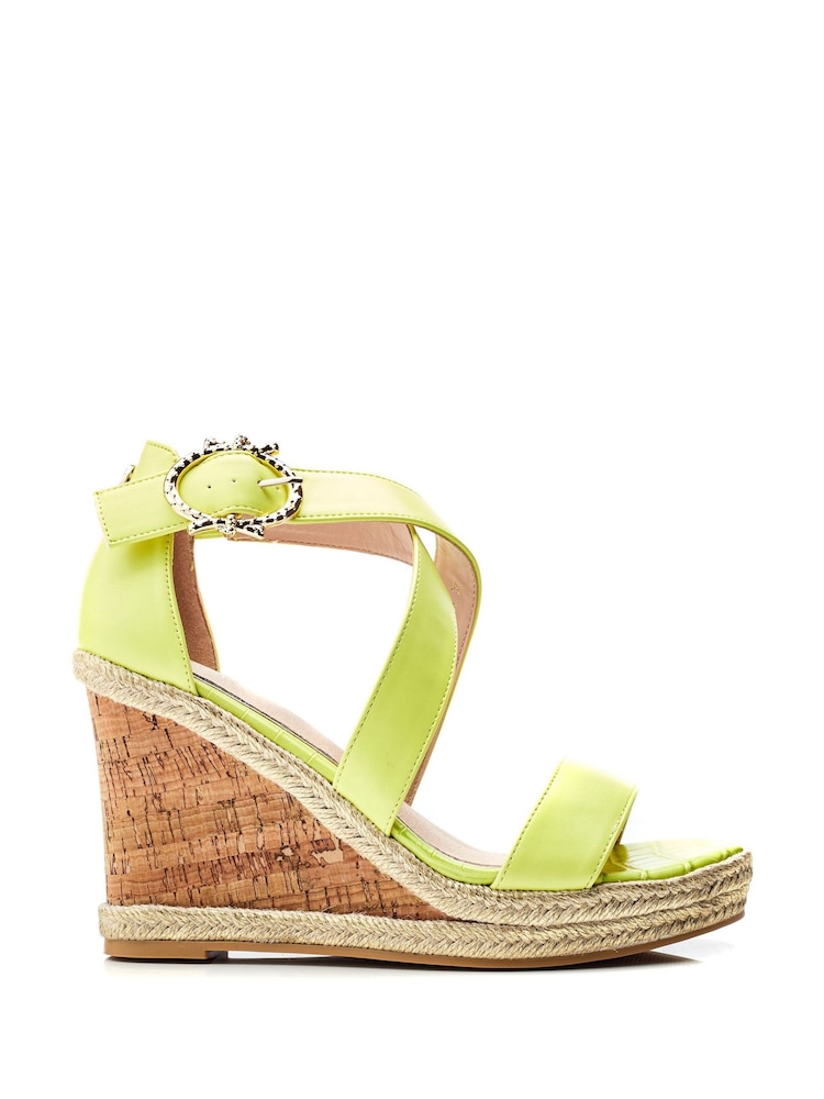 Moda In Pelle Crossover Strap Wedge Sandal - Image 1 of 4