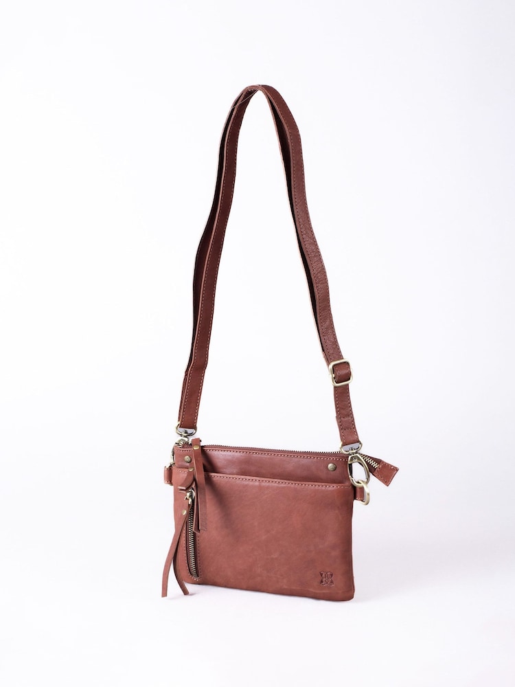 Lakeland Leather Brown Mini Harstone Cross-Body Bag - Image 7 of 7