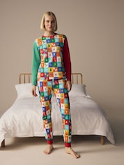 Little Bird by Jools Oliver Multi Adult Colourful Christmas Advent Calendar 100% Cotton Pyjamas - Image 1 of 10