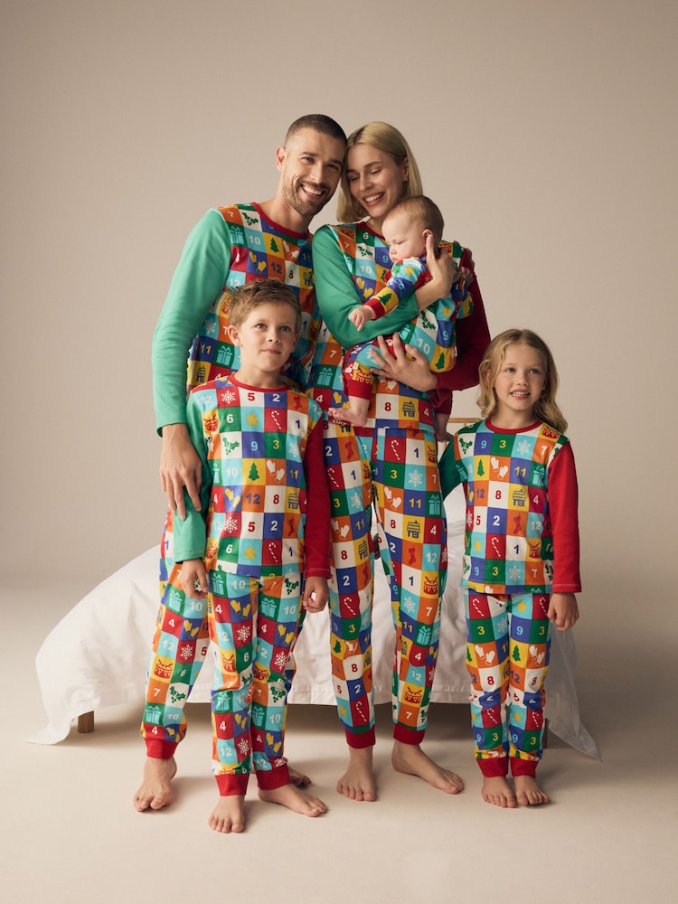 Little Bird by Jools Oliver Multi Adult Colourful Christmas Advent Calendar 100% Cotton Pyjamas - Image 2 of 10