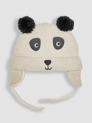 JoJo Maman Bébé Cream Panda Hat - Image 1 of 3