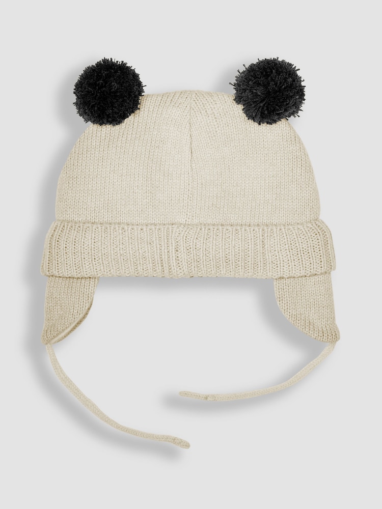 JoJo Maman Bébé Cream Panda Hat - Image 2 of 3
