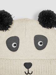 JoJo Maman Bébé Cream Panda Hat - Image 3 of 3
