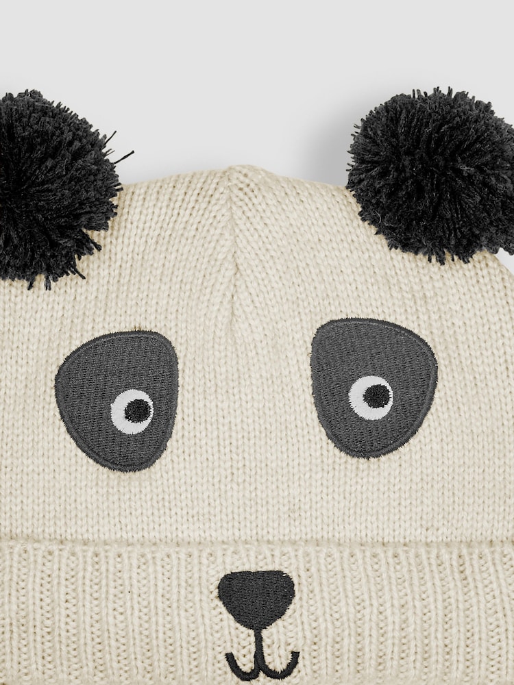 JoJo Maman Bébé Cream Panda Hat - Image 3 of 3