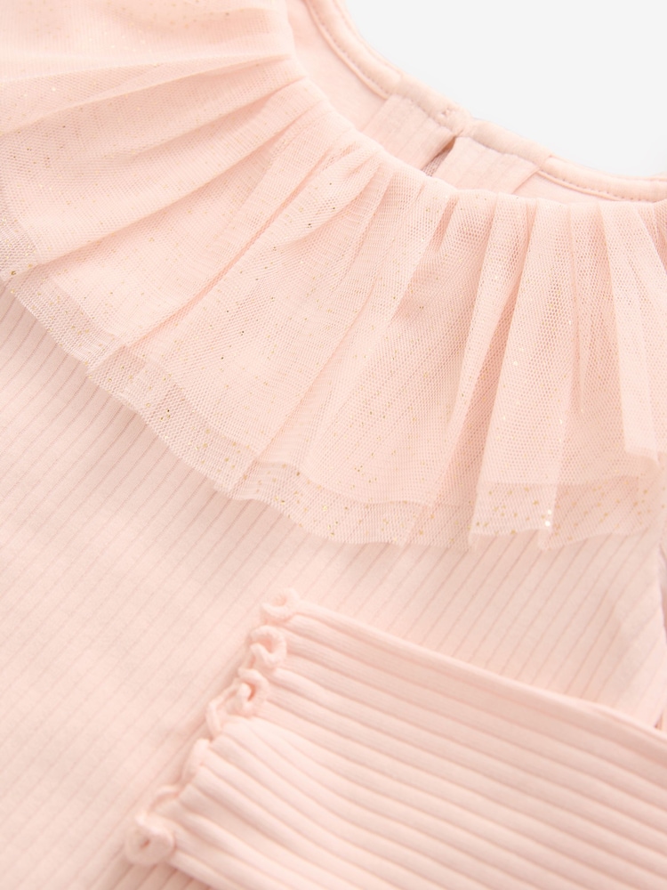 Pale Pink Sparkle Collar Top (3mths-7yrs) - Image 6 of 6