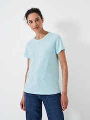 Crew Clothing Light Green Perfect Slub 100% Cotton T-Shirt - Image 1 of 5