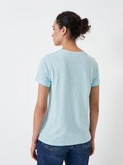 Crew Clothing Light Green Perfect Slub 100% Cotton T-Shirt - Image 2 of 5