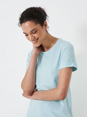 Crew Clothing Light Green Perfect Slub 100% Cotton T-Shirt - Image 4 of 5