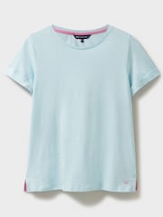 Crew Clothing Light Green Perfect Slub 100% Cotton T-Shirt - Image 5 of 5