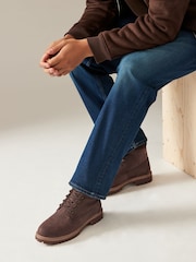 Brown Leather Lace-Up Boots - Image 2 of 6