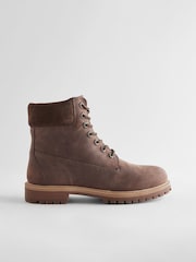 Brown Leather Lace-Up Boots - Image 3 of 6