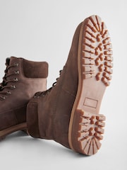 Brown Leather Lace-Up Boots - Image 5 of 6