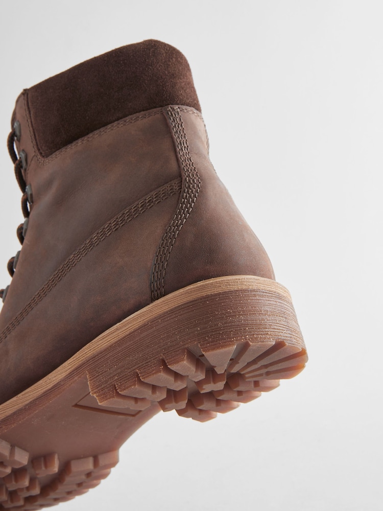 Brown Leather Lace-Up Boots - Image 6 of 6