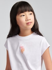 U.S. Polo Assn. Natural Girls Ombre Bermuda 100% Cotton Shorts & T-Shirt Set - Image 4 of 9