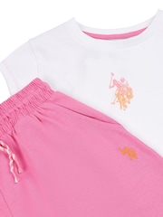 U.S. Polo Assn. Natural Girls Ombre Bermuda 100% Cotton Shorts & T-Shirt Set - Image 9 of 9