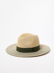 Oliver Bonas Green Twist Bow Fedora Hat - Image 2 of 7