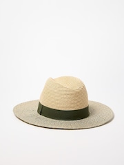 Oliver Bonas Green Twist Bow Fedora Hat - Image 3 of 7