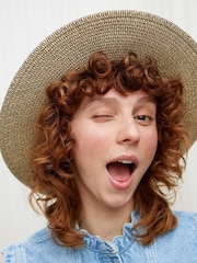 Oliver Bonas Green Twist Bow Fedora Hat - Image 7 of 7