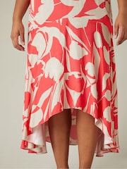 Live Unlimited Red Curve Abstract Print Sleeveless Maxi Dress - Image 6 of 9
