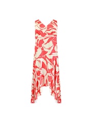 Live Unlimited Red Curve Abstract Print Sleeveless Maxi Dress - Image 9 of 9