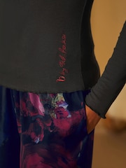 B by Ted Baker Charcoal Floral Print Jersey Rib Satin Pyjamas - Bild 5 von 12