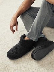 Black Boot Slippers - Image 1 of 5