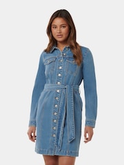 Forever New Blue Taylor Denim Shirt Dress - Image 1 of 5