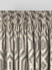 Natural/Champagne Collection Luxe Heavyweight Geometric Cut Velvet Made to Measure Curtains - Image 5 of 9