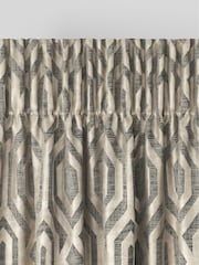 Natural/Champagne Collection Luxe Heavyweight Geometric Cut Velvet Made to Measure Curtains - Image 6 of 9