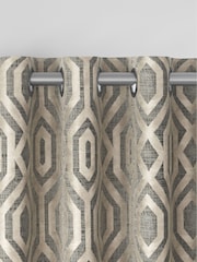 Natural/Champagne Collection Luxe Heavyweight Geometric Cut Velvet Made to Measure Curtains - Image 7 of 9