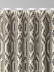 Natural/Champagne Collection Luxe Heavyweight Geometric Cut Velvet Made to Measure Curtains - Image 8 of 9