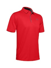 Under Armour Red Golf Red Tech Polo Shirt - Image 5 of 6
