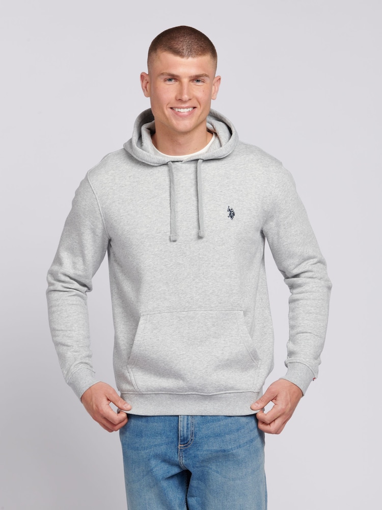 U.S. Polo Assn. Grey Mens Classic Fit 100% Cotton Double Horsemen Hoodie - Image 1 of 6