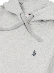 U.S. Polo Assn. Grey Mens Classic Fit 100% Cotton Double Horsemen Hoodie - Image 6 of 6