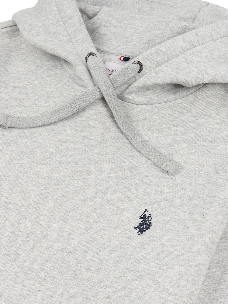 U.S. Polo Assn. Grey Mens Classic Fit 100% Cotton Double Horsemen Hoodie - Image 6 of 6