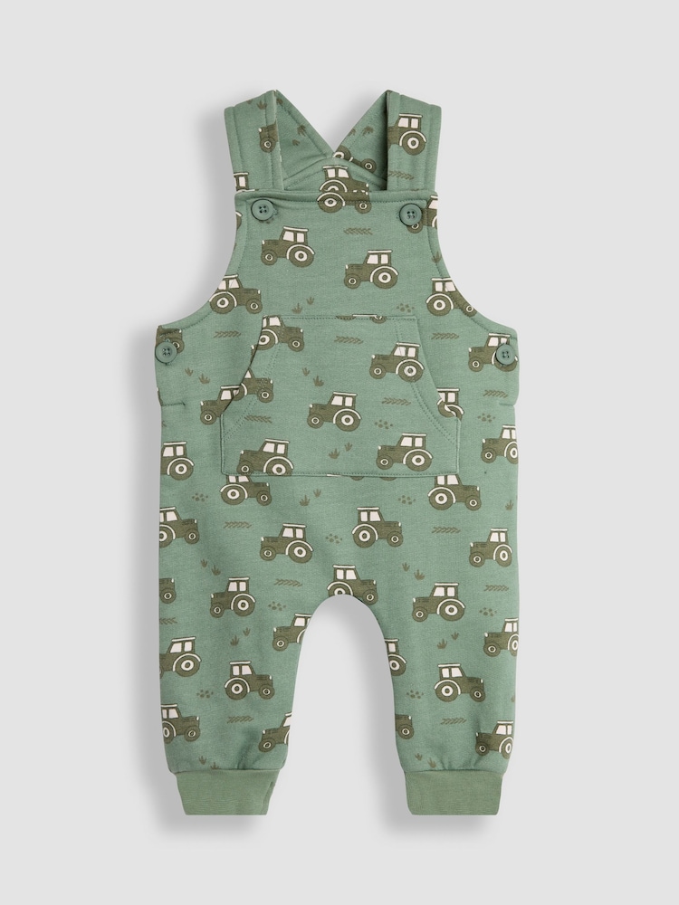 JoJo Maman Bébé Khaki Print Dungarees & Top Set - Image 2 of 6