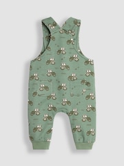 JoJo Maman Bébé Khaki Print Dungarees & Top Set - Image 3 of 6