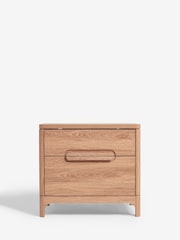 Mid Natural Nolan Oak Effect 2 Drawer Bedside Table - Image 5 of 8