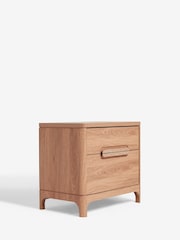 Mid Natural Nolan Oak Effect 2 Drawer Bedside Table - Image 6 of 8