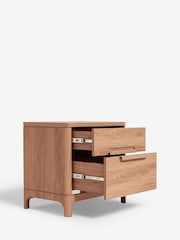 Mid Natural Nolan Oak Effect 2 Drawer Bedside Table - Image 7 of 8