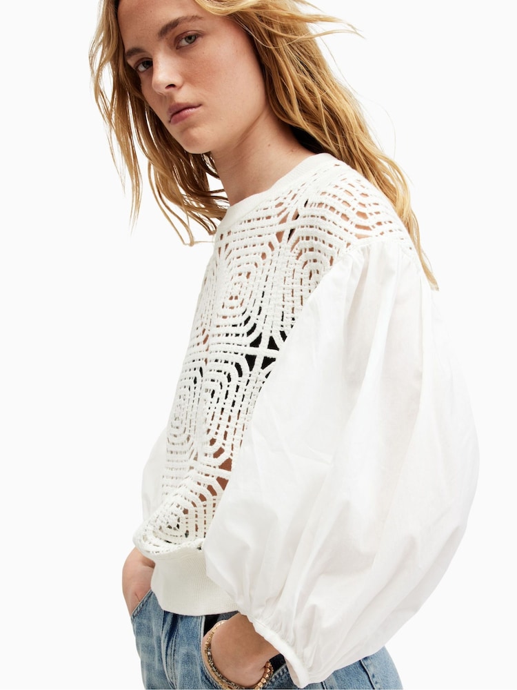 AllSaints White Sol Jumper - Image 2 of 6 AllSaints White Sol Jumper - Image 2 of 6
