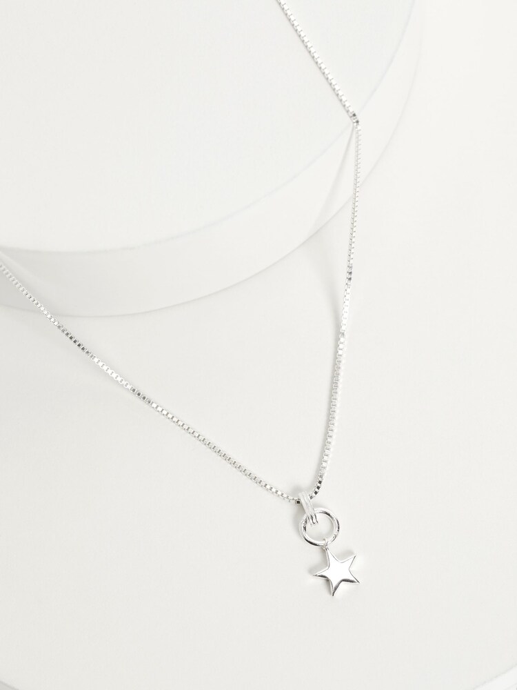 Hush Silver Tone Star Pendant Necklace - Image 3 of 4