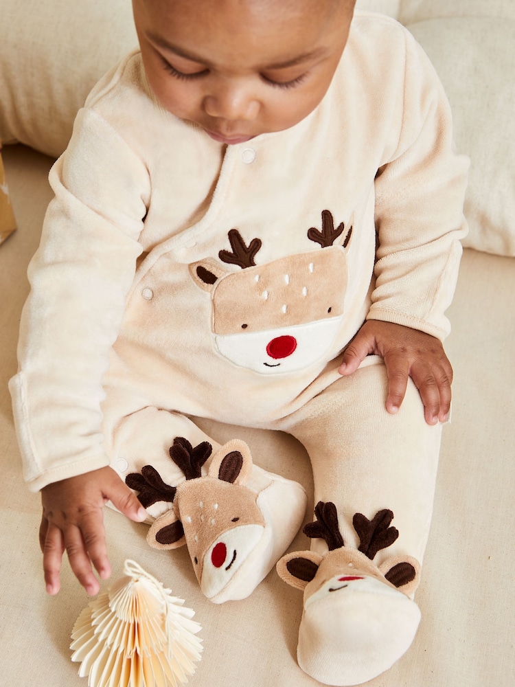 JoJo Maman Bébé Brown Baby Reindeer Novelty Hat - Image 2 of 8