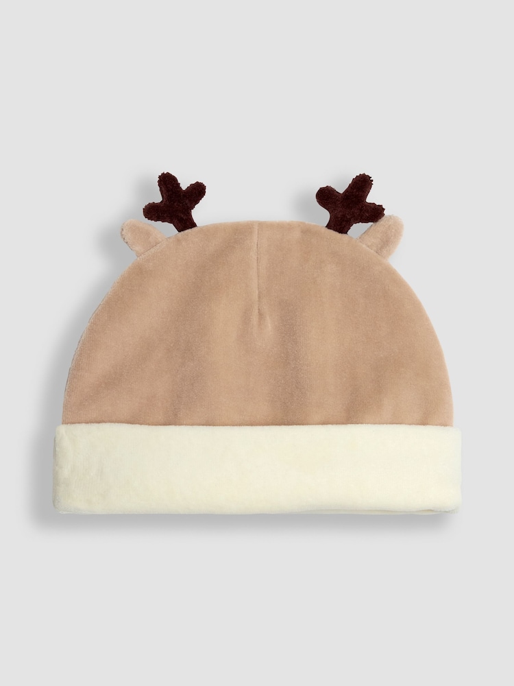 JoJo Maman Bébé Brown Baby Reindeer Novelty Hat - Image 7 of 8