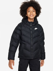Nike Black Synthetic Fill Hooded Jacket - Image 1 of 6