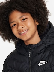 Nike Black Synthetic Fill Hooded Jacket - Image 3 of 6
