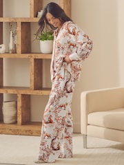 Ecru Fox Flannel Button Through Pyjamas - Image 1 of 10