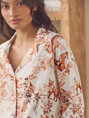 Ecru Fox Flannel Button Through Pyjamas - Image 4 of 10