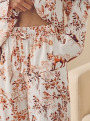 Ecru Fox Flannel Button Through Pyjamas - Image 5 of 10